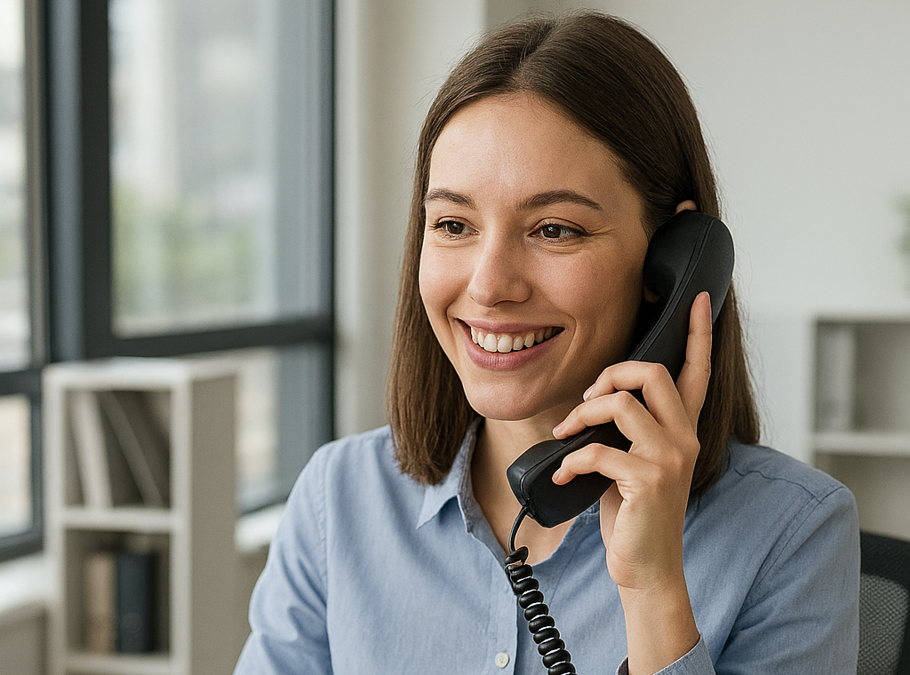 Friendly support representative with headset